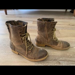 Bed stu Affair Combat Boot distressed leather
